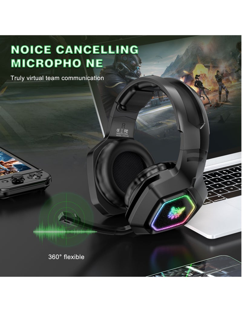onikuma - B100 LED Lights Wireless Gaming Headset With Microphone - Image 1