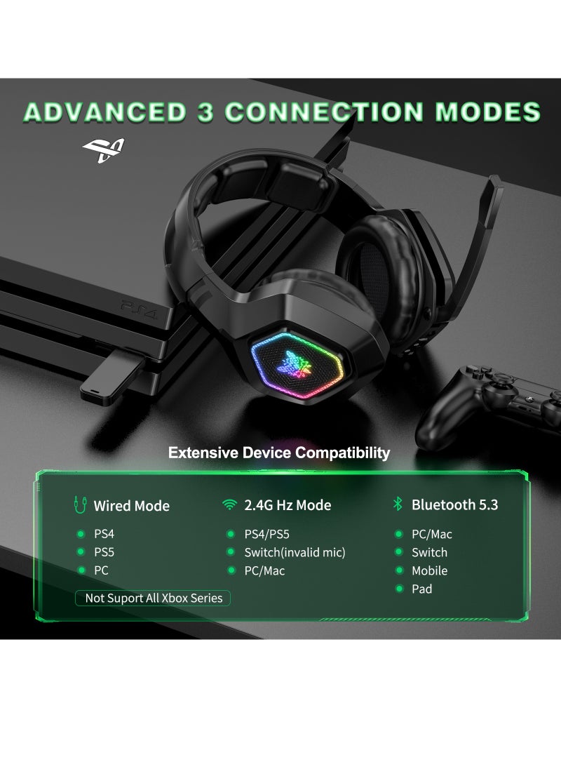 onikuma - B100 LED Lights Wireless Gaming Headset With Microphone - Image 1