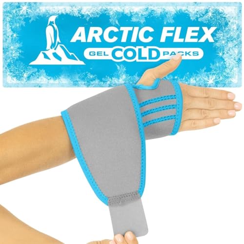 Arctic Flex Wrist Ice Pack Wrap Refreezable Gel Compression Support Flexible Hot Cold Brace for Injuries Rheumatoid Tendinitis Swelling Carpal Tunnel Reusable for Pain Muscle Therapy