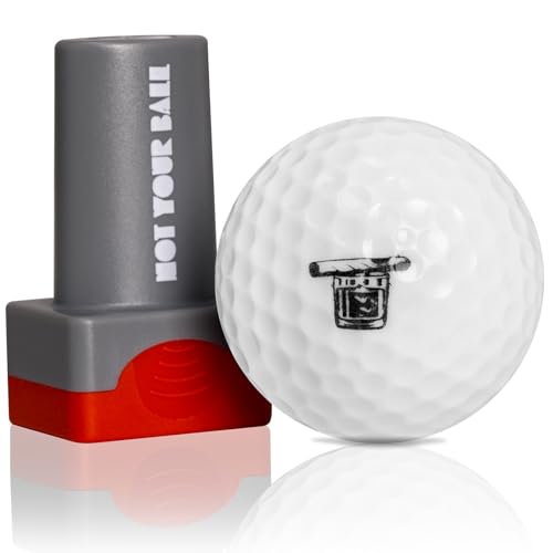 QUBI Golf Ball Stamp Golf Ball Stamper SelfInking Golf Ball Stamp Marker to Identify Golf Balls Golf Gift Golf Accessories for Men and Women Golfers Whiskey Cigar - Image 1