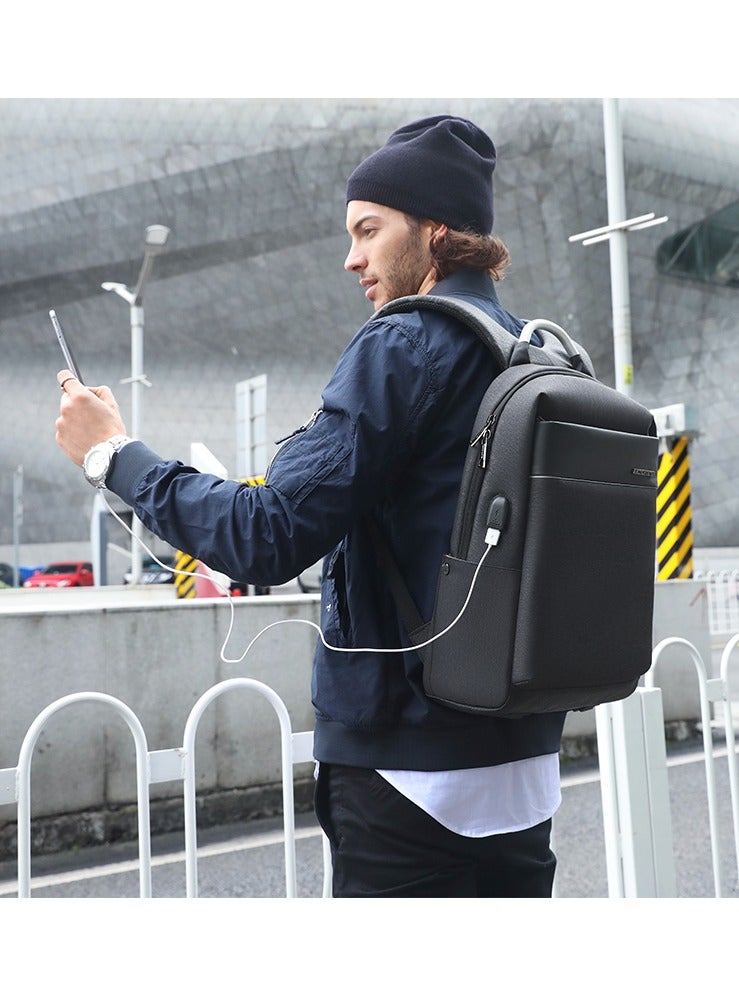 ARCTIC HUNTER Laptop Backpack with USB Charging Port Slim Travel Bag with Laptop Compartment Water Resistant College School Book Computer Bag for Girls and Boys Fits 15.6 Inch Laptop B00218 Black - Image 2