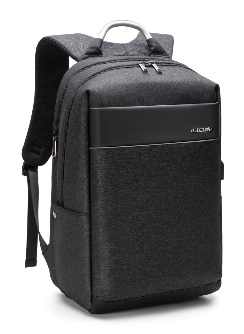 ARCTIC HUNTER Laptop Backpack with USB Charging Port Slim Travel Bag with Laptop Compartment Water Resistant College School Book Computer Bag for Girls and Boys Fits 15.6 Inch Laptop B00218 Black - Image 1