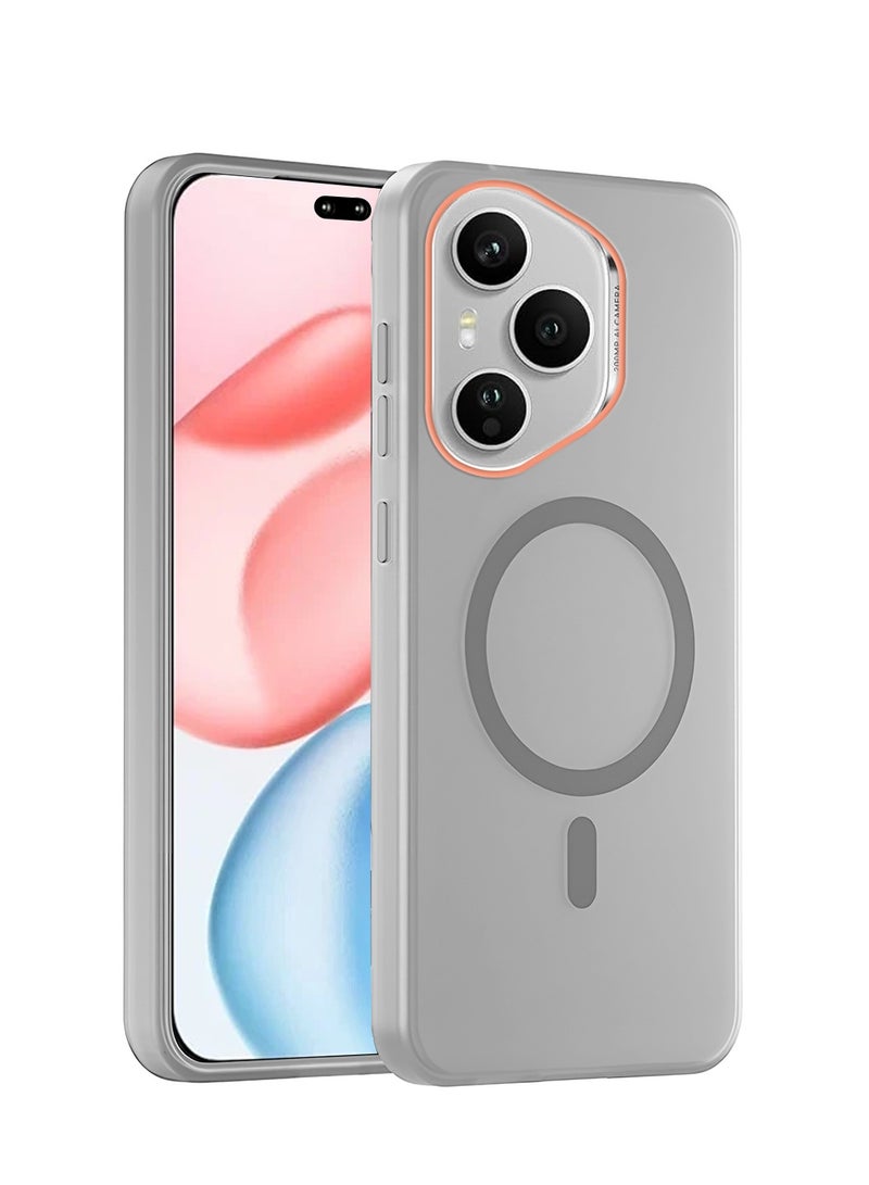 Wtech Honor 400 Pro 5G 2025 Hybrid Translucent Magsafe with Magnetic Charging Raised Camera Lips Elegant Look Case Cover (MCMPMN) - Grey - Image 1