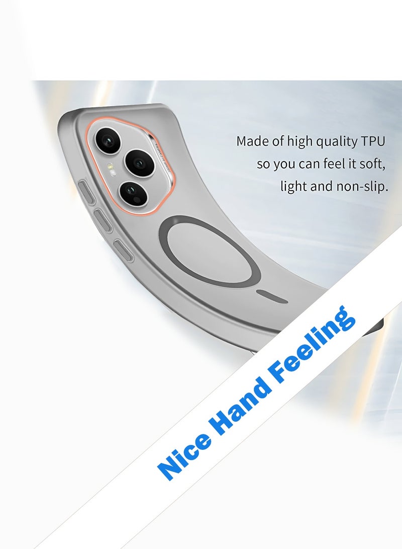 Wtech Honor 400 Pro 5G 2025 Hybrid Translucent Magsafe with Magnetic Charging Raised Camera Lips Elegant Look Case Cover (MCMPMN) - Grey - Image 3