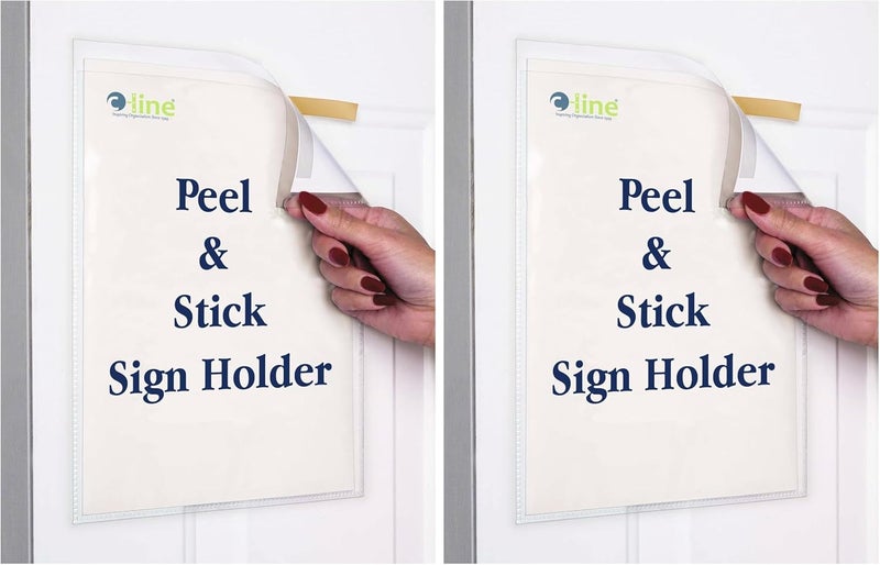 C-Line Peel and Stick Display Pockets, Clear, 8.5 x 11 Inches, 10 per Pack (36911) (Pack of 2) - Image 1