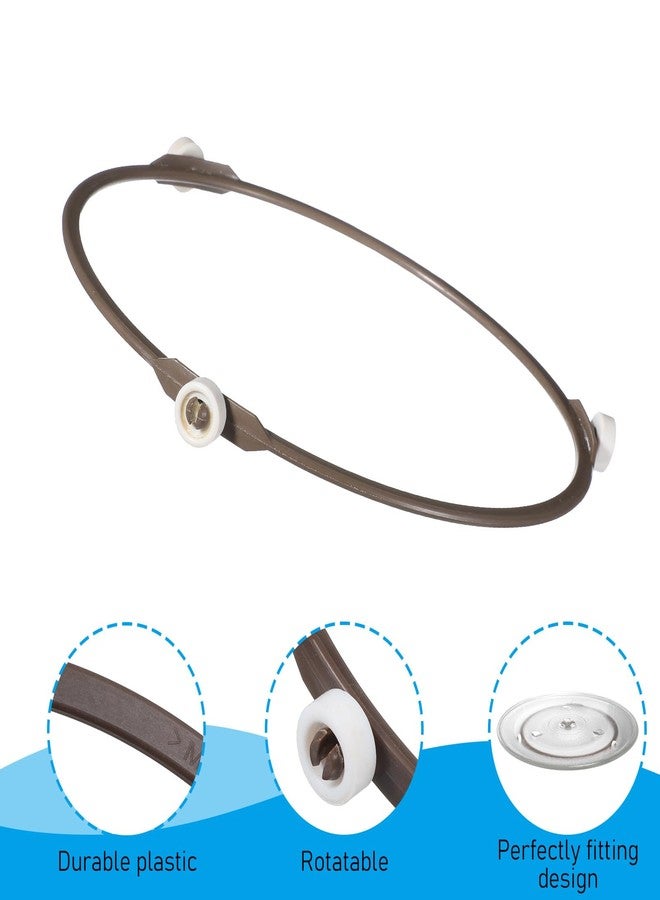 Yolev 2Pcs 7in Microwave Turntable Ring with 1.4cm Rollers Microwave Oven Tray Support Brown Microwave Ring for Turntable 9.65-10.63in Glass Plates - Image 4