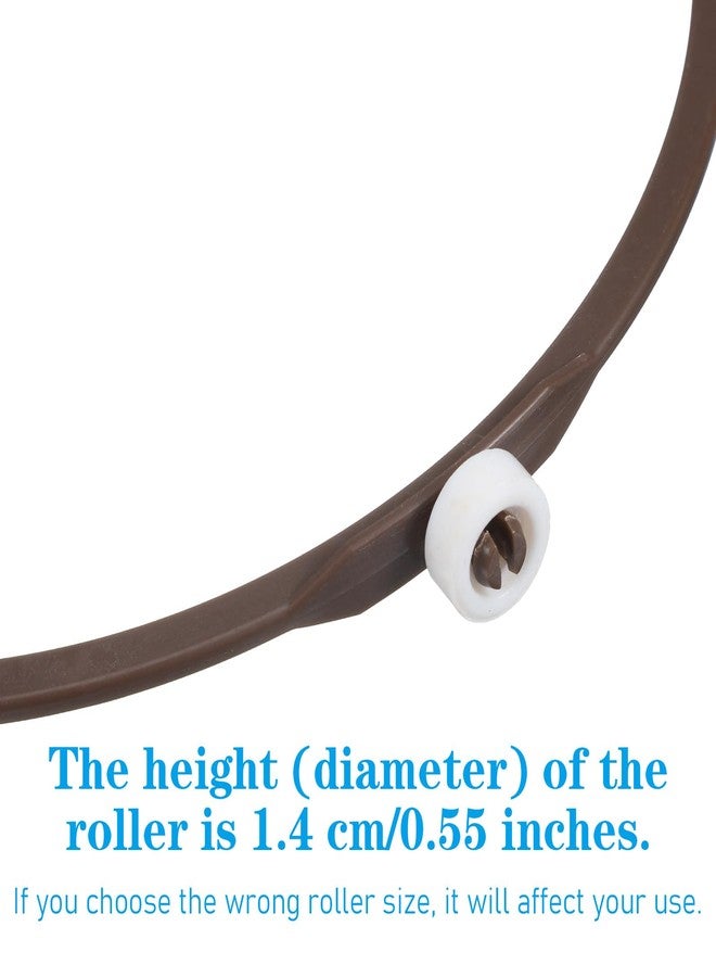 Yolev 2Pcs 7in Microwave Turntable Ring with 1.4cm Rollers Microwave Oven Tray Support Brown Microwave Ring for Turntable 9.65-10.63in Glass Plates - Image 3