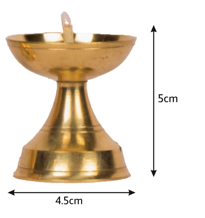 Bhimonee Decor | Pure Brass Neeranjan Electric Gold Bulb Lights Diya | Deep | Deepak for Pooja | Puja | Mandir | Diwali Festival Decoration | Pair - Image 2