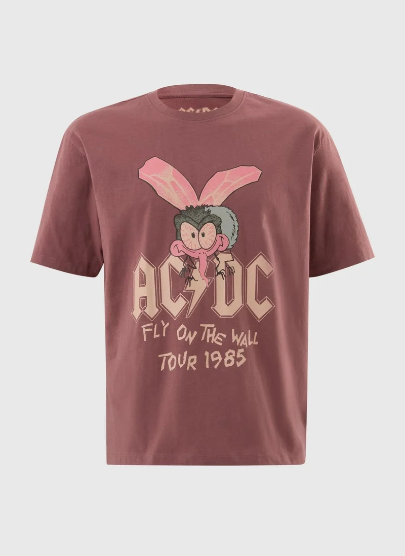 Matalan Maroon AC DC Maroon Band T-Shirt for Men | Best Price UAE