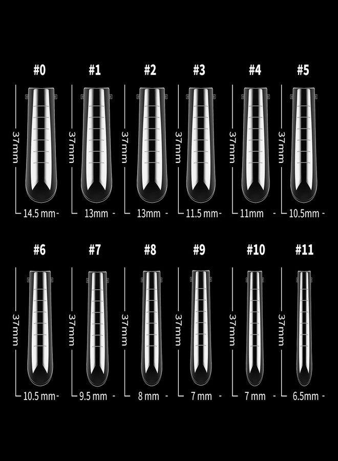 LIONVISON Nail Dual Forms for Polygel, 120Pcs Coffin Shape Nail Forms for Builder Gel Reusable, 12 Sizes Extension Acrylic Nail Molds Sets, Nail Gel Forms False Nail Tips for Manicure Nail Art Design Salon DIY - Image 2