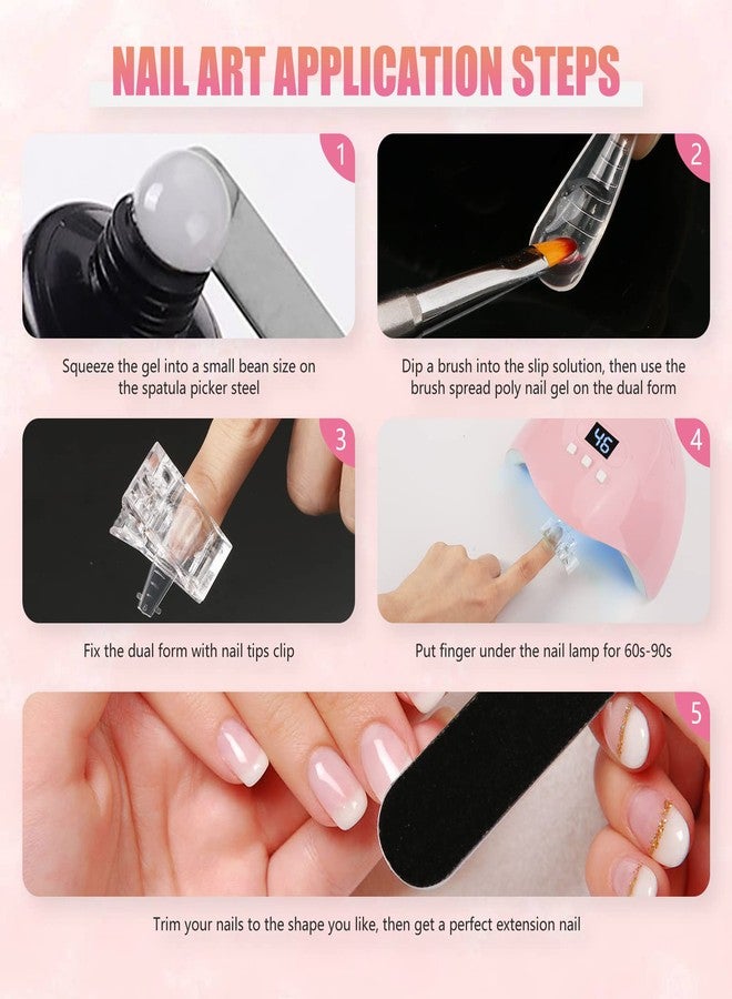 LIONVISON Nail Dual Forms for Polygel, 120Pcs Coffin Shape Nail Forms for Builder Gel Reusable, 12 Sizes Extension Acrylic Nail Molds Sets, Nail Gel Forms False Nail Tips for Manicure Nail Art Design Salon DIY - Image 4