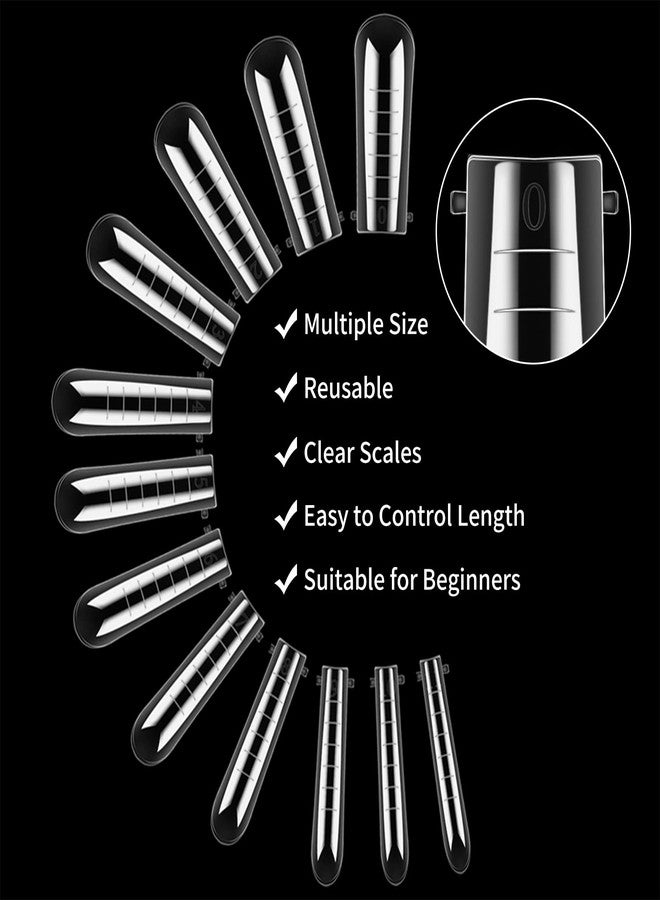 LIONVISON Nail Dual Forms for Polygel, 120Pcs Coffin Shape Nail Forms for Builder Gel Reusable, 12 Sizes Extension Acrylic Nail Molds Sets, Nail Gel Forms False Nail Tips for Manicure Nail Art Design Salon DIY - Image 5
