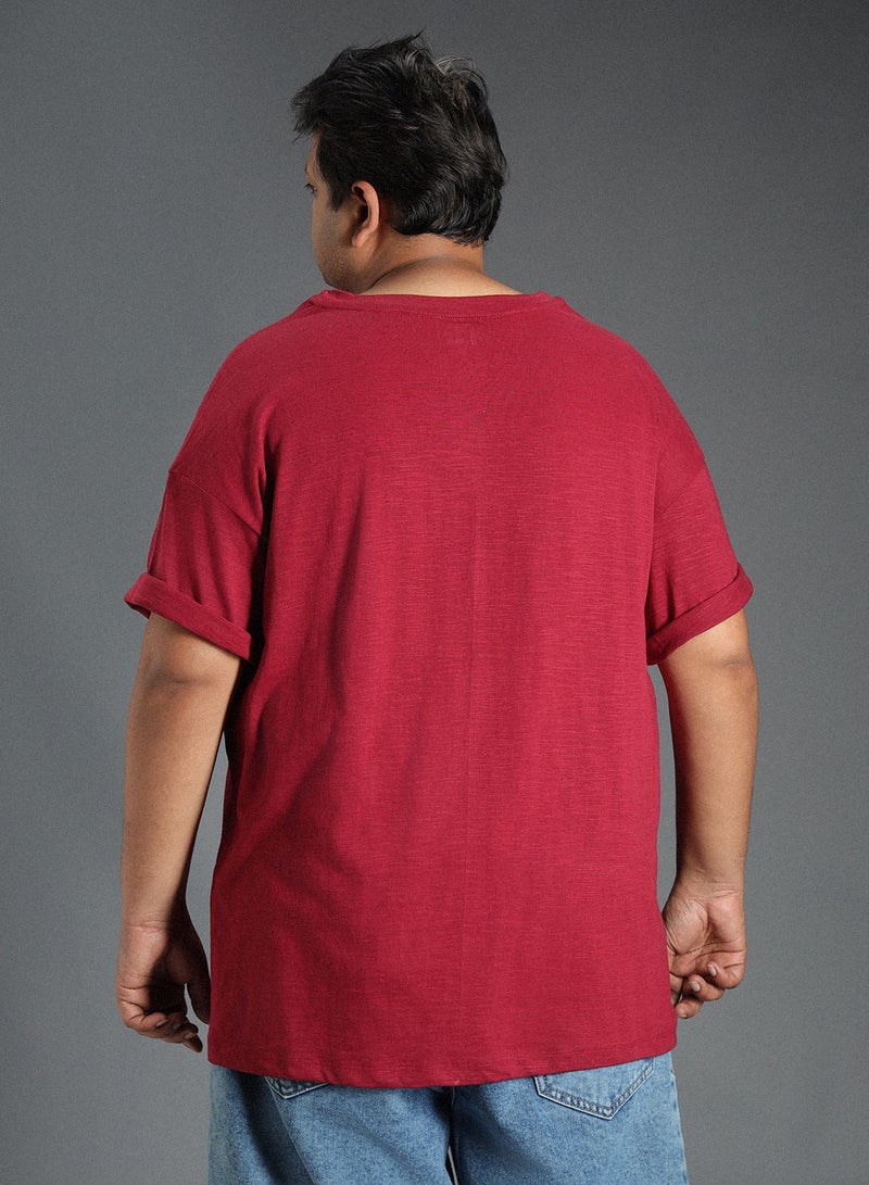 HIGH STAR Regular Fit Red T-Shirt for Men in Comfortable Cotton - Image 5