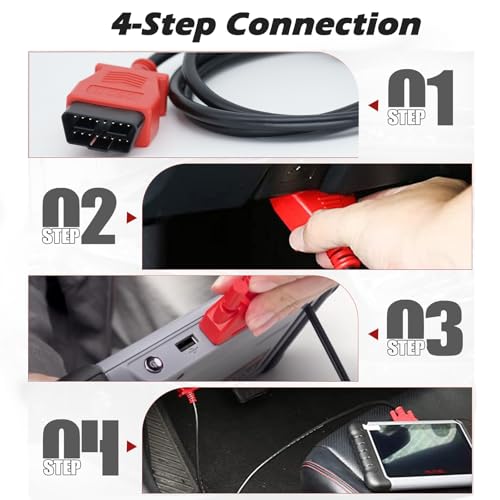 VZG كابل اختبار تشخيص OBD2 من VZG، كابل اختبار رئيسي 16 دبوس لأوتيل، يعمل مع الماسح الضوئي MaxiSys MS908/MS906/Mini MS905/DS808/DS808KIT/MK808/MP808/MP808K/9009 وأدوات المسح الأخرى بنفس الموصل - Image 3