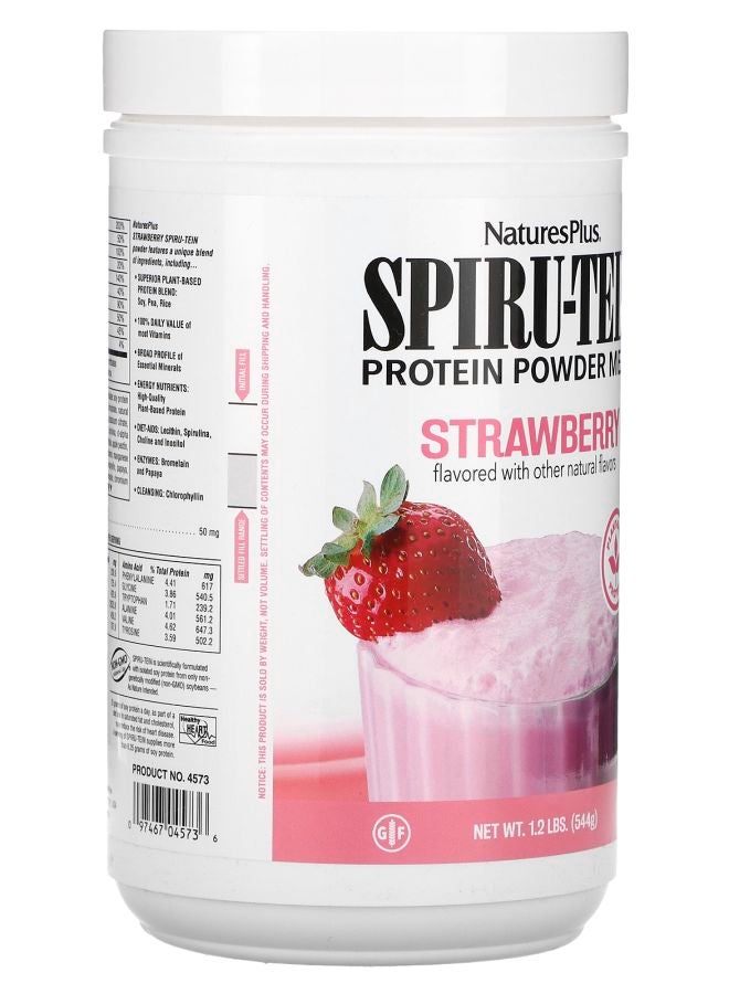 NaturesPlus مسحوق بروتين سبيرو-تين وجبة بالفراولة 1.2 رطل (544 جرام) - Image 2