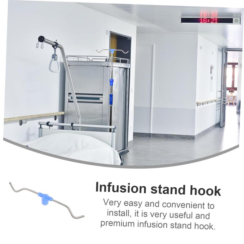 Stainless Steel Infusion Stand Hanging Hook Set 2 Piece Easy Install Drip Bag Hanger - Image 4
