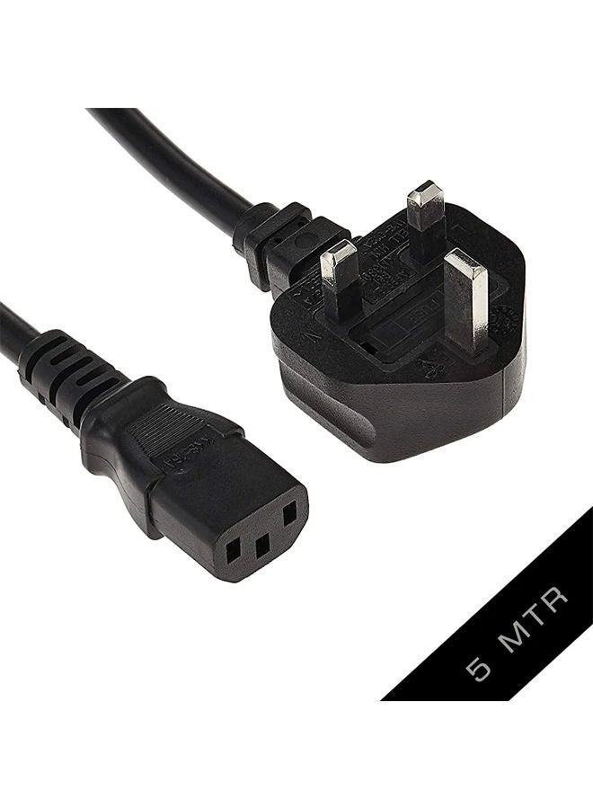 NIBEMINENT 3-Pin Desktop Power Cable UK Plug Black - Image 2