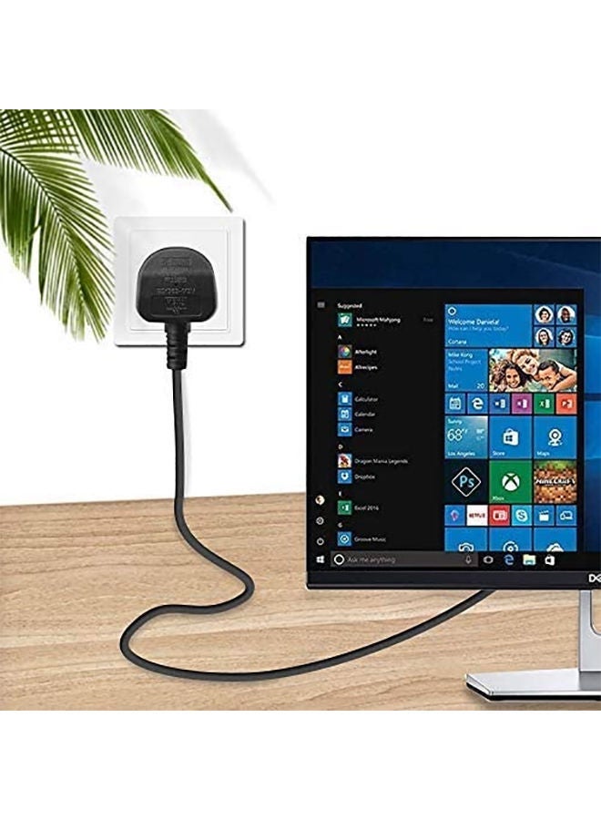 NIBEMINENT 3-Pin Desktop Power Cable UK Plug Black - Image 4