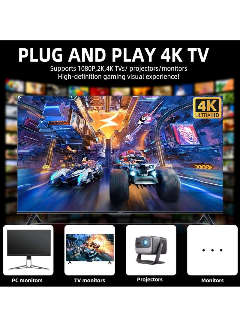 YZMA GLOBAL 4K Wireless TV Game Stick with Dual 2.4G Controllers, Plug and Play HDMI Console, 64GB Memory Built-in - Image 2