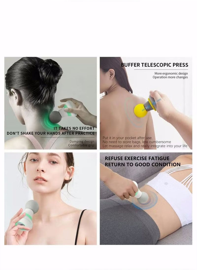 Generic - USB Rechargeable Back Massager Machine Handheld Mini Portable Electric Full Body Massager 6 Vibration Modes for Neck Shoulder Leg Foot Massage Sports Recovery Sensitive Areas Massager - Image 1