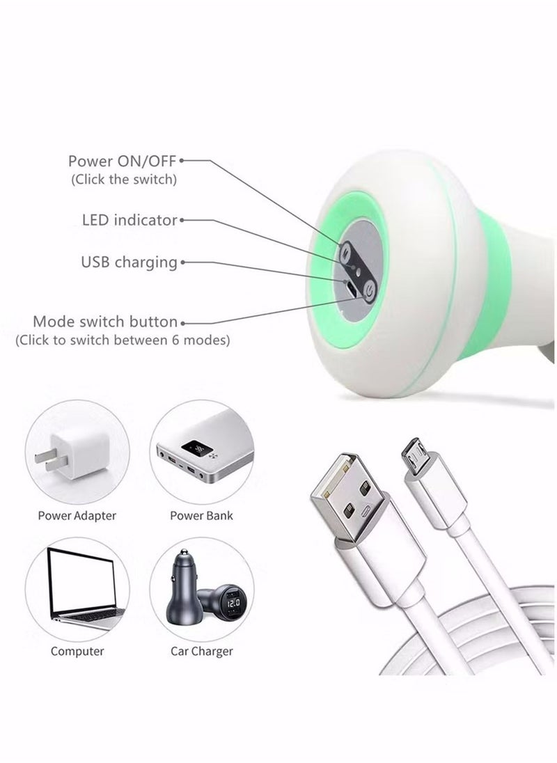 Generic - USB Rechargeable Back Massager Machine Handheld Mini Portable Electric Full Body Massager 6 Vibration Modes for Neck Shoulder Leg Foot Massage Sports Recovery Sensitive Areas Massager - Image 1