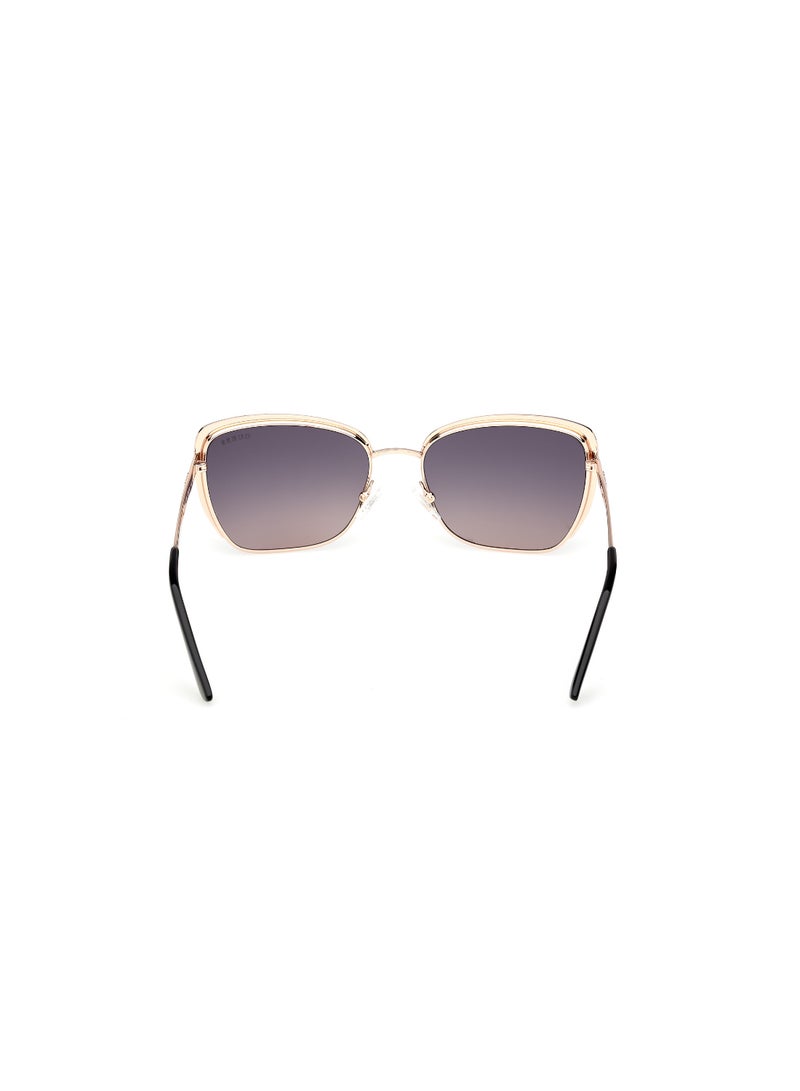 GUESS FULL RIM FEMALE SQUARE GOLD METAL SUNGLASSES - Image 4
