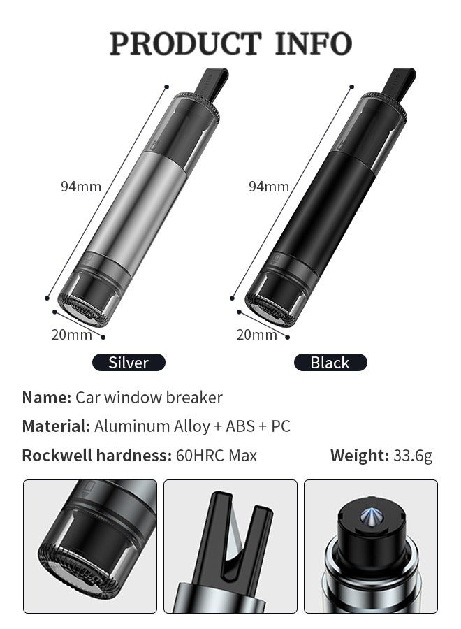 Generic Emergency Car Glass Breaker Tool, 2-in-1 Compact and Portable Window Hammer, Suitable for Emergency Use  - Image 4