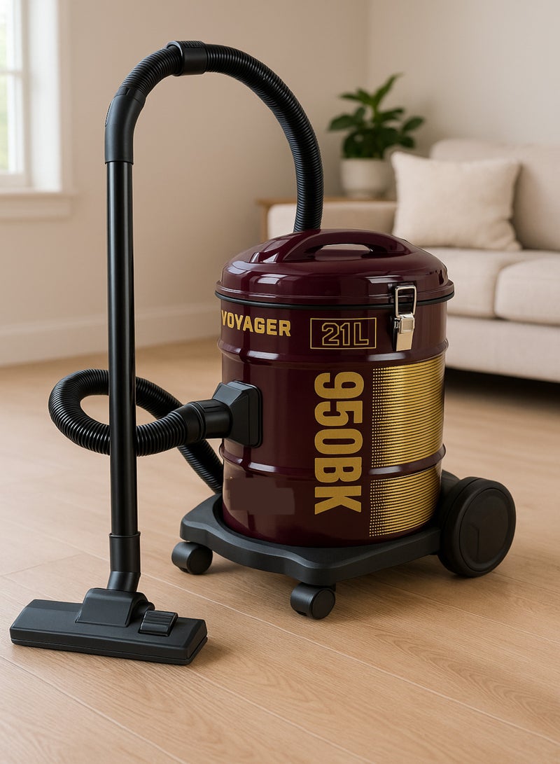 BASURRAH VOYAGER Cylinder Vacuum Cleaner, 21-Liter Capacity – Powerful 1800W Suction, Durable Design with Flexible Hose and Wheels for Easy Mobility, Ideal for Home and Office Cleaning - Image 1