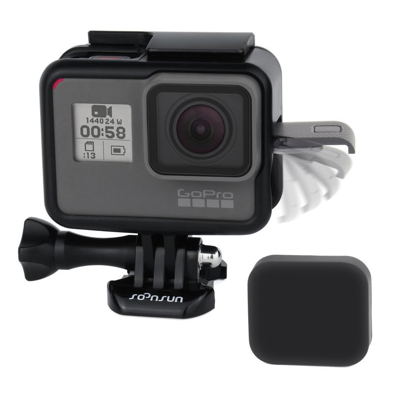SOONSUN Frame Mount Housing Case Compatible with GoPro Hero 5 6 7 Black, Hero7 Silver, Hero7 White, Hero (2018) Cameras - Image 1