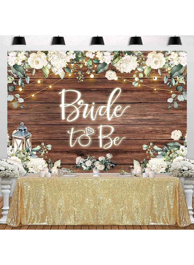 Sensfun Bride to Be Bridal Shower Backdrop Rustic White Flowers Brown Wooden Wall Engagement Party Background Miss to Mrs Wedding Photoshoot Decorations Photo Booth Vinyl Banner 7x5ft - Image 3
