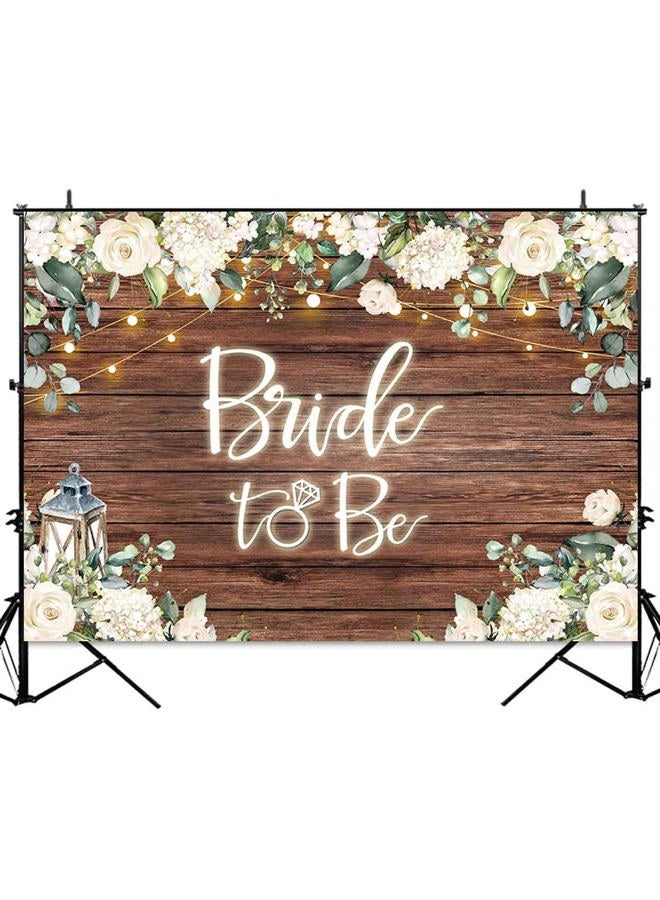 Sensfun Bride to Be Bridal Shower Backdrop Rustic White Flowers Brown Wooden Wall Engagement Party Background Miss to Mrs Wedding Photoshoot Decorations Photo Booth Vinyl Banner 7x5ft - Image 2