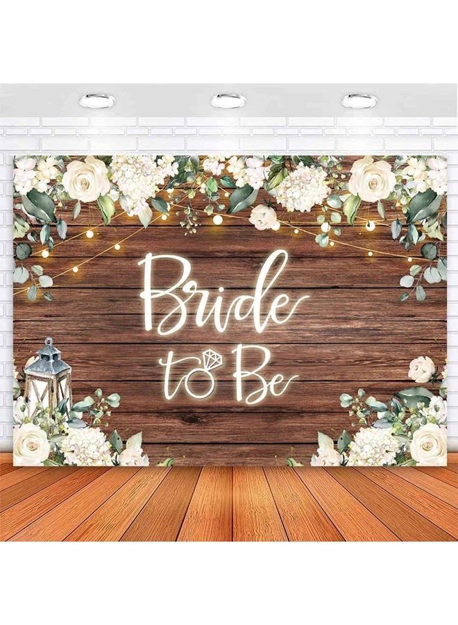Sensfun Bride to Be Bridal Shower Backdrop Rustic White Flowers Brown Wooden Wall Engagement Party Background Miss to Mrs Wedding Photoshoot Decorations Photo Booth Vinyl Banner 7x5ft - Image 1