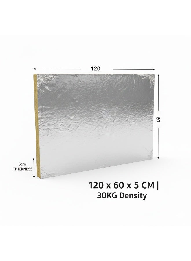 Rockwool Rock Wool Insulation Sheet 120×60×5CM | 30KG/m³ Density Thermal & Acoustic Fire Resistant Mineral Wool Board for Wall, Roof & HVAC Applications - Image 2