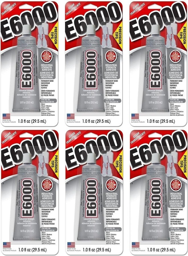 Eclectic Products 231020 E6000 Precision Tip Adhesive, 1-oz. - Quantity 6