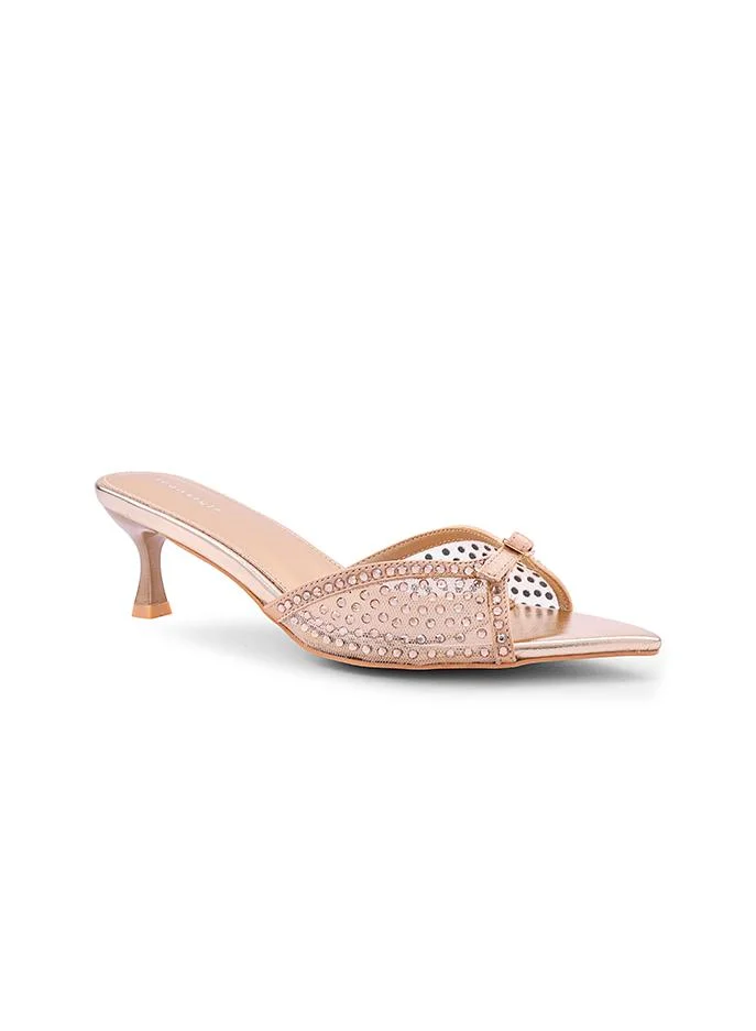 IconStyle Heel slipper adorned with sparkling crystal accents.