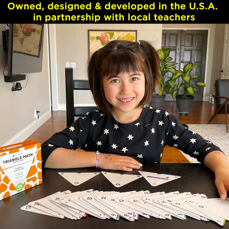 Think Tank Scholar Triangle Addition  Subtraction Flash Cards Set 376 Math Equations All Facts 012  Color Coded for Kids in Kindergarten 1ST 2ND  3RD Grade  Has Three Corners - Image 3