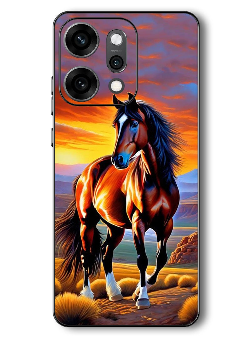 Theodor Case Compatible with Oppo Reno 14 Pro 6.83 Inch Protection Shockproof Bumper Cover Horse Painting - Image 1