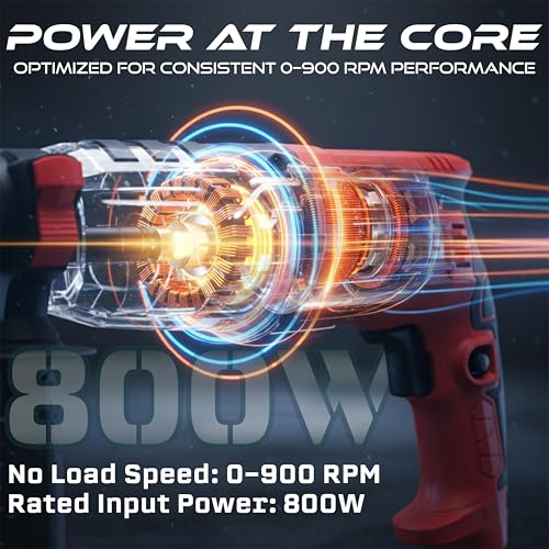 IBELL TOOLS IBELL Rotary Hammer Drill RH26-24, 800W, Copper Armature, SDS Plus Chuck 26mm, 900RPM, Impact Energy 3J, Impact Rate 4000/min, 3 Mode Selector with Forward/Reverse Switch - Image 3