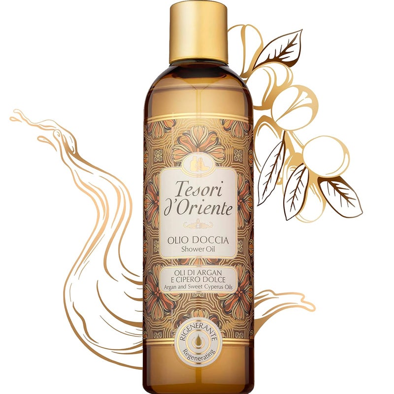 Tesori dOriente Bath Oil Shower Oil Body Wash Cleansing Oil for Women845 fl oz Made in ItalyArgan Oil  Sweet Cyprus