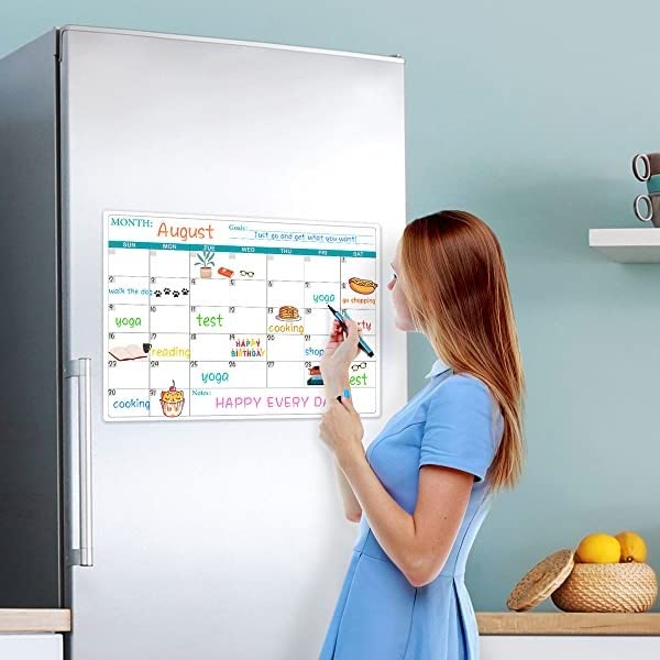 Coboll Magnetic Dry Erase Fridge Calendar - Magnetic Calendar for Refrigerator Planner, 11.4" x 14.76" with Five Markers, Kitchen Fridge Calendar in Monthly & Weekly Set - Image 2