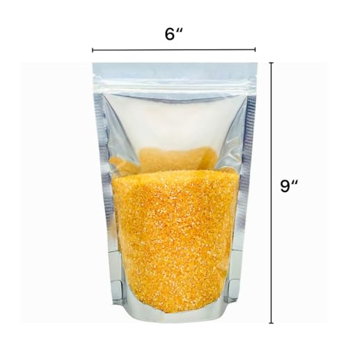 GREENTWISH Transparent Front/Silver Back Standup Zipper Pouch | Reusable LDPE Zip Lock Bag for Food Storage | Product Packing Pouch | Size: 6 x 9 Inch (Capacity: 500gm) (20 Pcs) - Image 2