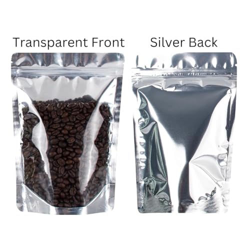 GREENTWISH Transparent Front/Silver Back Standup Zipper Pouch | Reusable LDPE Zip Lock Bag for Food Storage | Product Packing Pouch | Size: 6 x 9 Inch (Capacity: 500gm) (20 Pcs) - Image 3