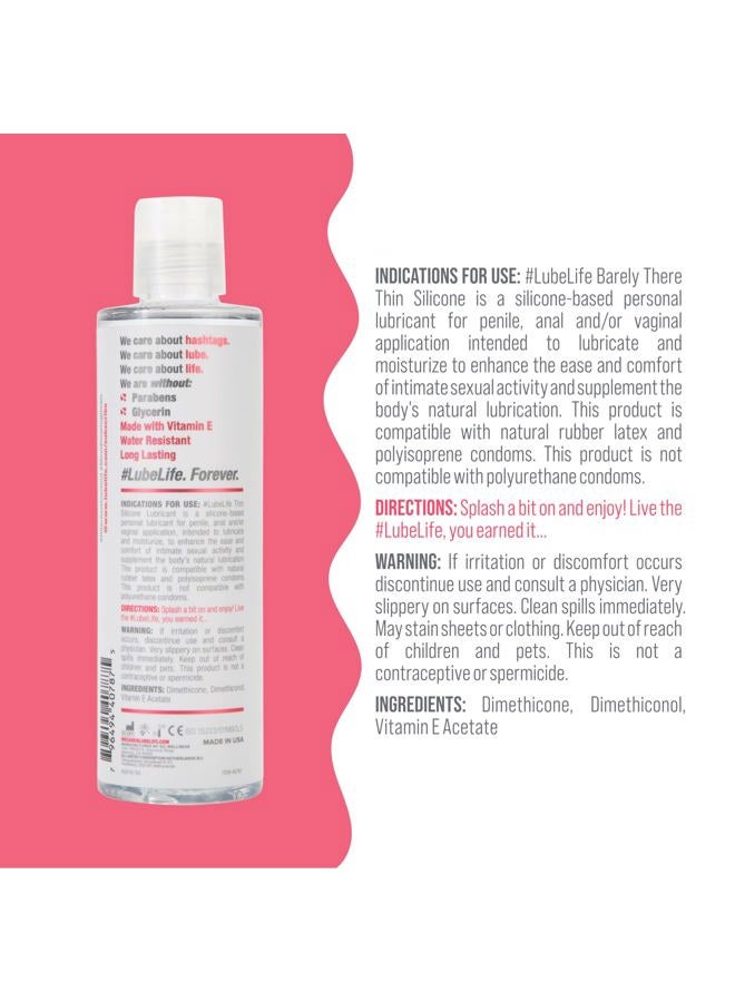 #LUBELIFE Barely There Thin مادة سيليكونية طويلة الأمد ومقاومة للماء، مادة تشحيم شخصية للرجال والنساء والأزواج، 8 أونصة - Image 2