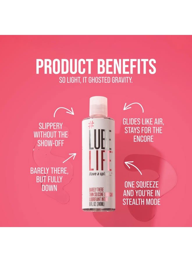 #LUBELIFE Barely There Thin مادة سيليكونية طويلة الأمد ومقاومة للماء، مادة تشحيم شخصية للرجال والنساء والأزواج، 8 أونصة - Image 5