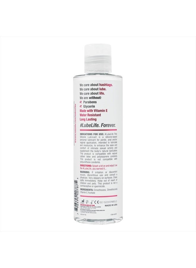 #LUBELIFE - Barely There Thin Silicone-Based, Long Lasting, Water Resistant, Personal Lubricant for Men, Women and Couples, 8 Oz - Image 1