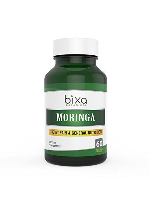 Moringa Extract 1% Alkaloids 60 Veg Capsules (450Mg) ; Multivitamin And Nutritional Green Superfood Supplement ǀ Helps In Joint Pain And Blood Circulation ǀ Bixa Botanical