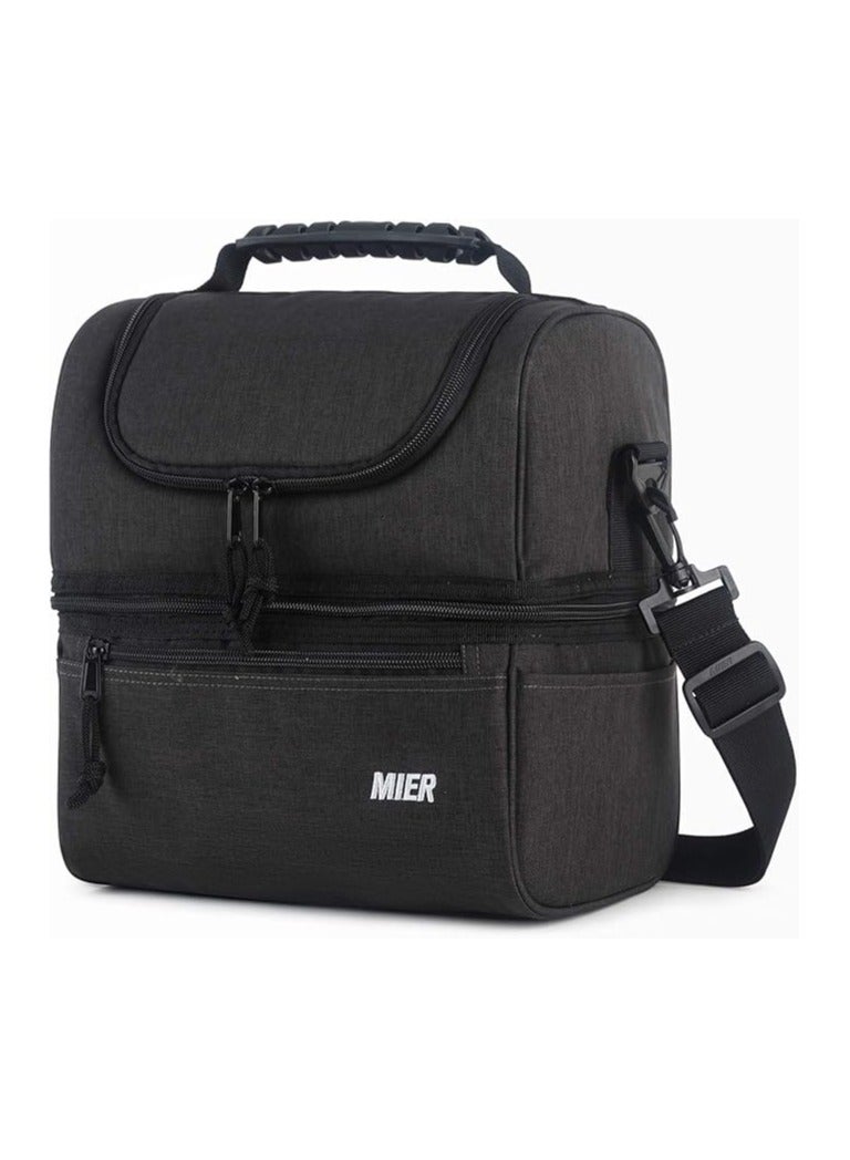 Adult Lunch Box Insulated Lunch Bag Large Cooler Tote Bag for Men, Women, Double Deck Cooler - Image 1