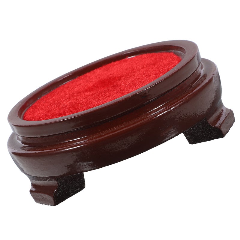 Crystal Display Base Showcase Pedestal Wood Craft Display Stand Round Base - Image 1