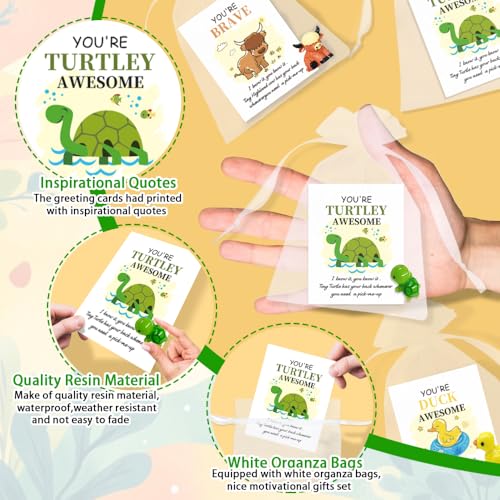 AWEELON 36 Sets Mini Resin Appreciation Gift Breathing Gift Bulk Emotional Coworker Gifts Support Resin Animals Positive Glow for Coworker Emotional Mental Health Care Support Gift for Team - Image 3