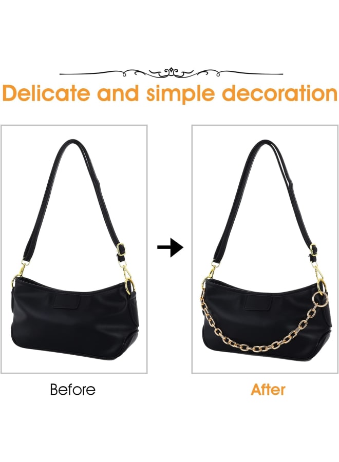 3 Pieces Gold Purse Strap Extenders 20CM 40CM 60CM Flat Metal Chain Crossbody Replacement Chains Strap with Metal Buckles for DIY Handbags Strap  - Image 4